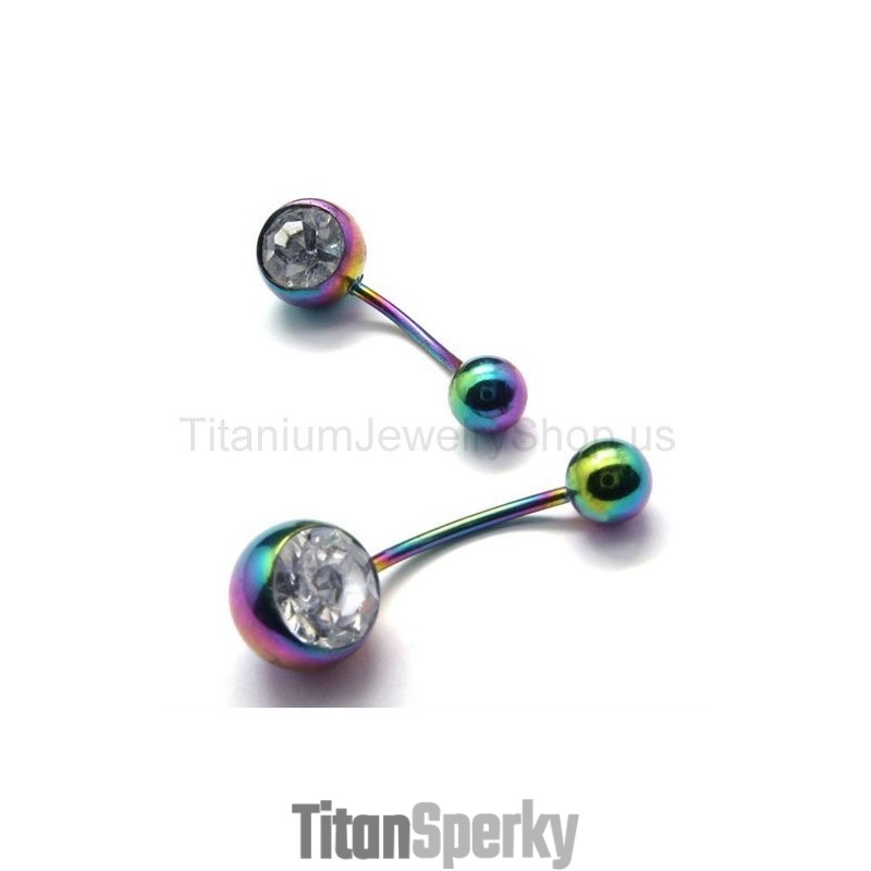 Farebné Mini Titánové Diamantové Náušnice