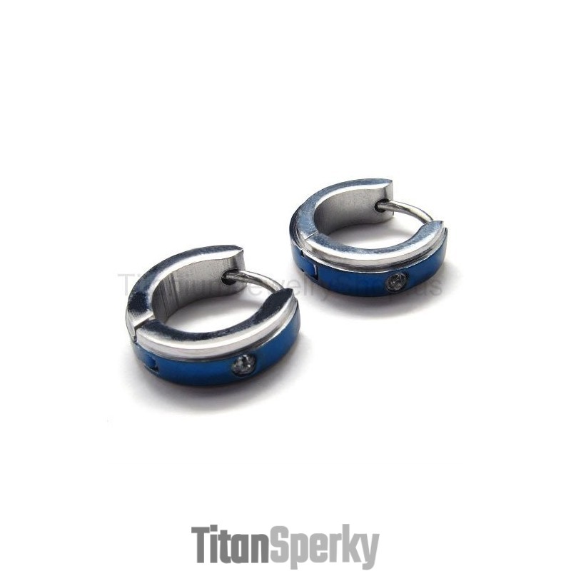 Modré Titánové Diamantové Náušnice Modré Titánové Diamantové Náušnice