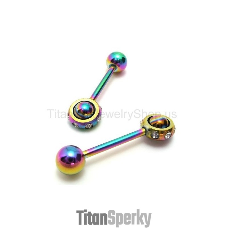 Titánové Diamantové Náušnice S Farebnou Magickou Tyčinkou