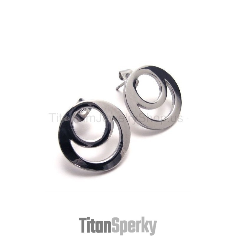 Strieborné Náušnice Z Titánu S Dvoma Slučkami