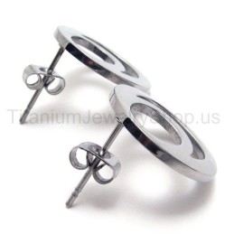 Strieborné Náušnice Z Titánu S Dvoma Slučkami