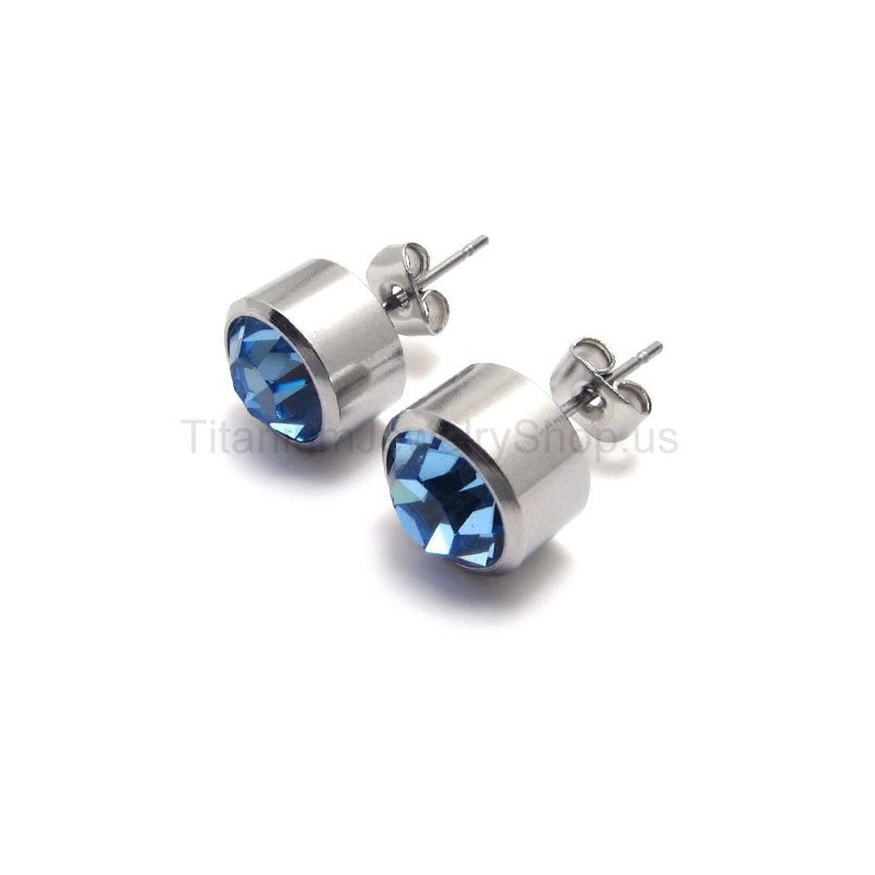 Strieborné Náušnice S Titánovými Modrými Diamantmi Strieborné Náušnice S Titánovými Modrými Diamantmi