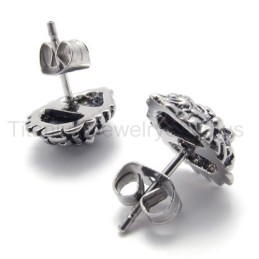 Náušnice S Retro Titánovým Vzorom S Modrými Očami A Levom