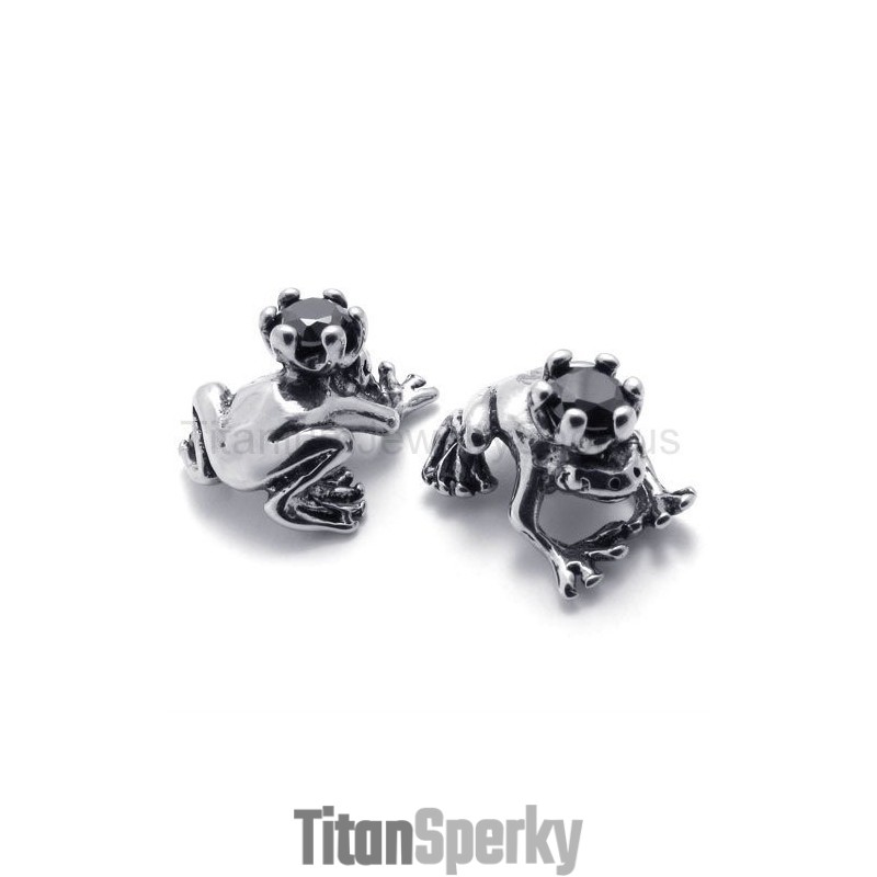 Náušnice Retro Z Titánu S Žabím Princom