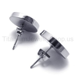 Gravírované Strieborné Titánové Náušnice
