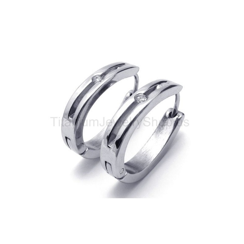 Strieborné Elegantné Titánové Diamantové Náušnice