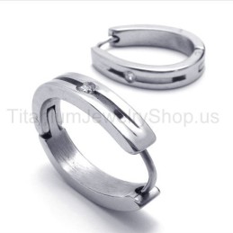 Strieborné Elegantné Titánové Diamantové Náušnice