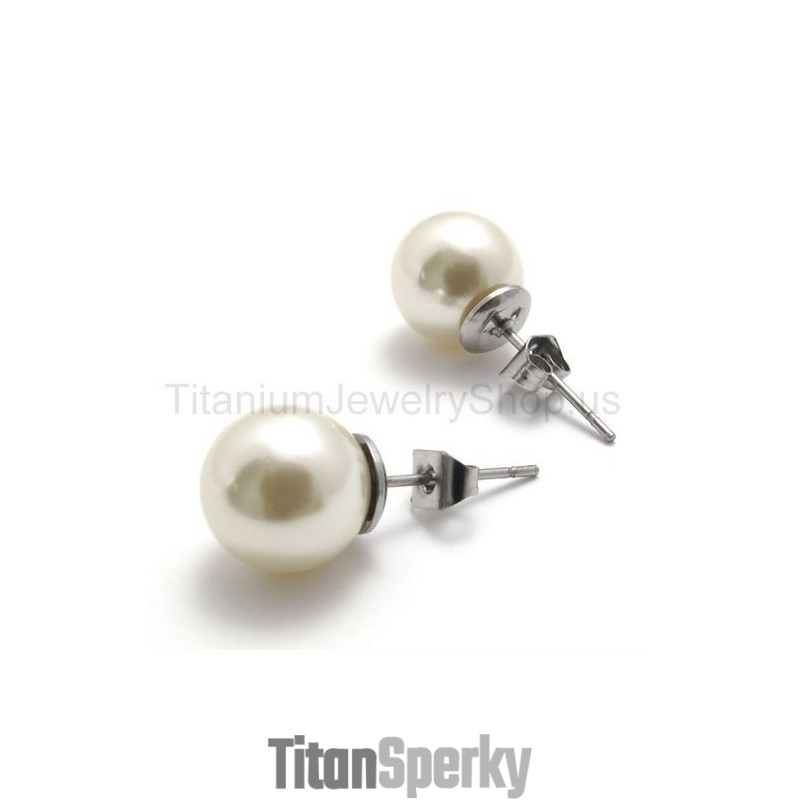 Titánové Náušnice S Opalescentnými Korálkami