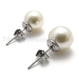 Titánové Náušnice S Opalescentnými Korálkami