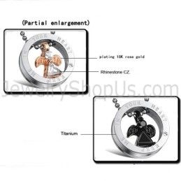 Prívesky Z Čierneho A Ružového Zlata S Uhlom A Titánu Pre Milovníkov S Kamienkami A Retiazkami Zadarmo Gx627