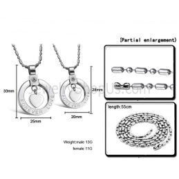 Prívesky Z Titánového Striebra S Motívom Srdiečka "Navždy Láska" S Kamienkami A Retiazkami Zadarmo C415