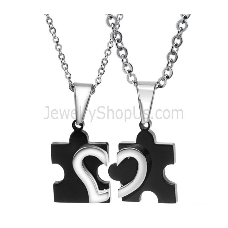 Titánové Čierno-Strieborné Prívesky Pre Milovníkov Srdiečok S Retiazkou Zadarmo 265