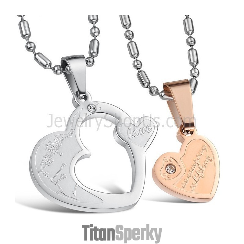 Prívesky Pre Milovníkov Z Titánu A Ružového Zlata A Striebra S Kamienkami A Retiazkami Zadarmo C600