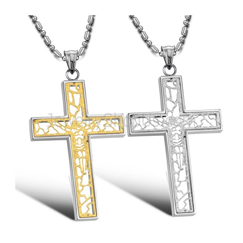 Titánové, Zlaté A Strieborné Prívesky S Dutým Krížom Pre Milovníkov A Retiazky Zadarmo C709
