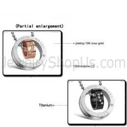 Titánové Prstene Z Ružového Zlata A Čiernej Farby "Keep Me In Your Heart" S Príveskami Pre Milovníkov S Kamienkami A Retiazkami 