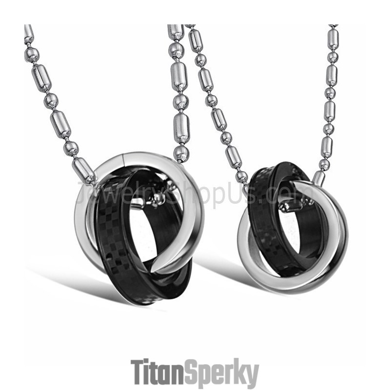 Titánové Čierne A Strieborné Prstene Pre Milovníkov Príveskov S Retiazkou Zadarmo C643