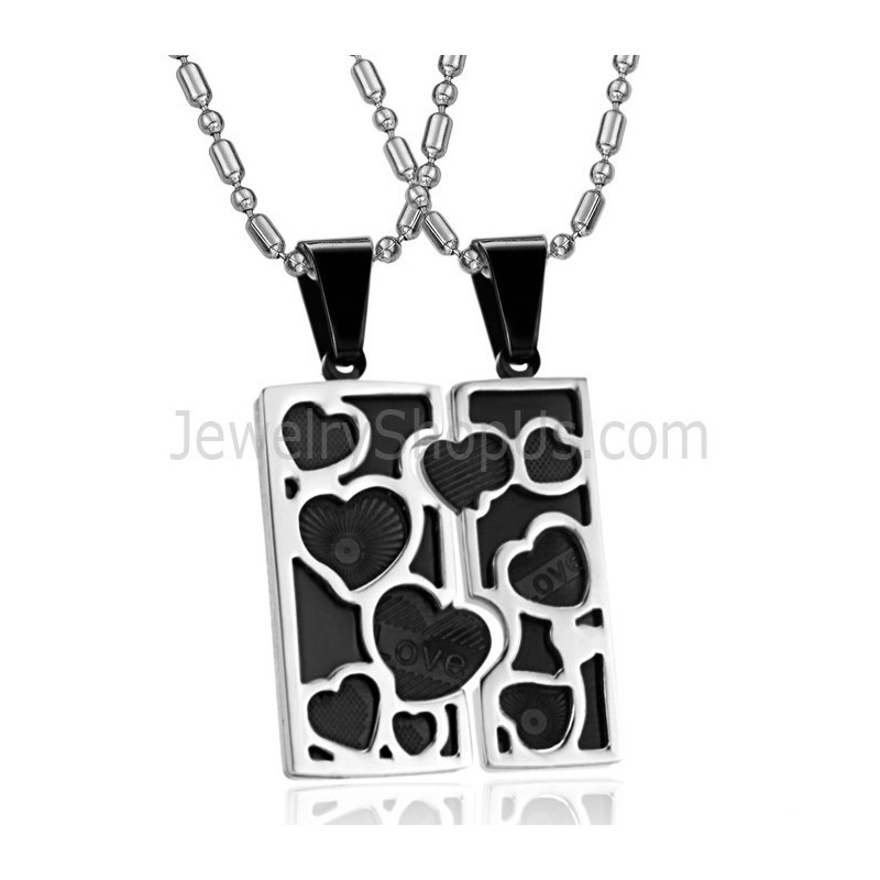 Prívesky Z Titánového Striebra A Čiernej Lásky Pre Milovníkov Skladačky S Retiazkou Zadarmo C733