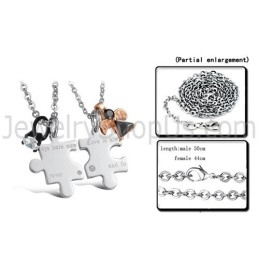 Prívesky Z Titánového Striebra "Láska Je Vždy Tu, Teraz A Navždy" Pre Zaľúbencov S Kamienkami A Retiazkami Zadarmo C608