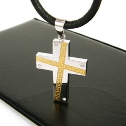 Prívesok Cool Man Cross Z Drahokamu - Čistý Titán