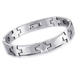 Zdravý Vysoko Leštený Volfrámový Náramok S Energetickým Magnetickým Kameňom C938