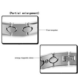 Strieborný Náramok Z Volfrámu S Energetickým Magnetickým Kameňom C944