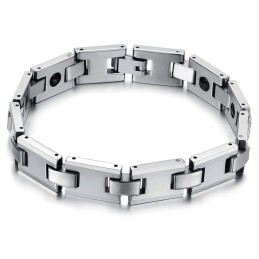 Volfrámový Strieborný Magnetický Náramok H-Link C748