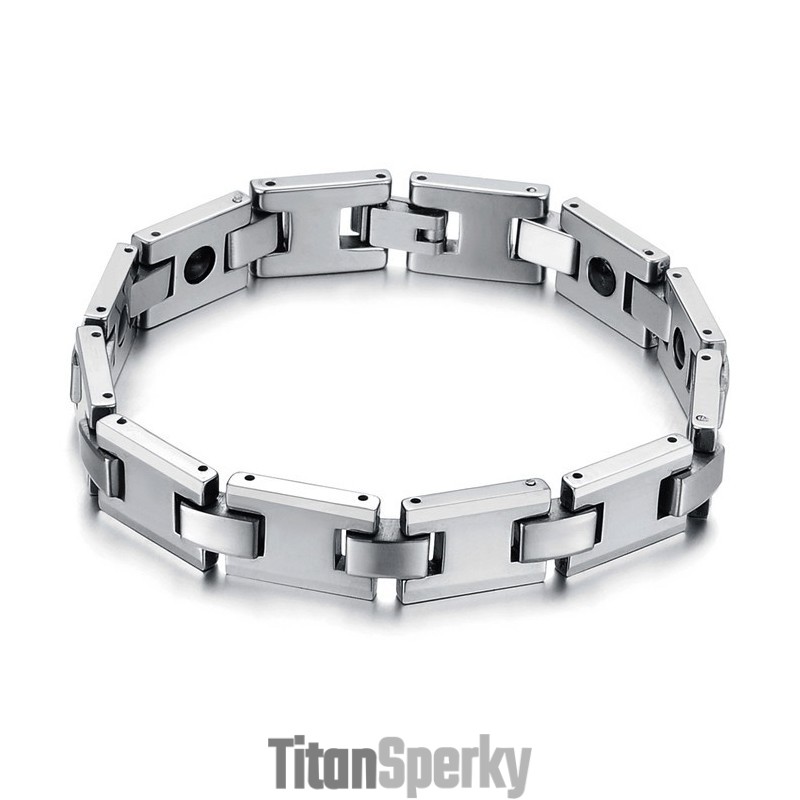 Volfrámový Strieborný Magnetický Náramok H-Link C748 Volfrámový Strieborný Magnetický Náramok H-Link C748