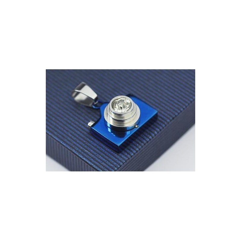 Pánsky Modrý Fotoaparát Z Čistého Titánu, Náhrdelník S Retiazkou Zadarmo