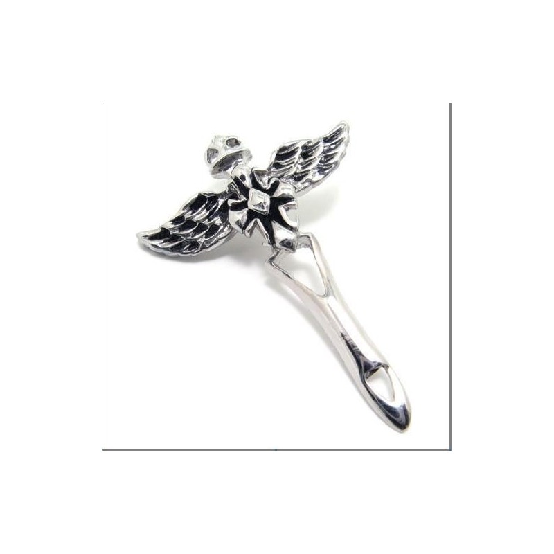 Pánsky Prívesok S Krížom A Anjelskými Krídlami Z Titánovej Ocele