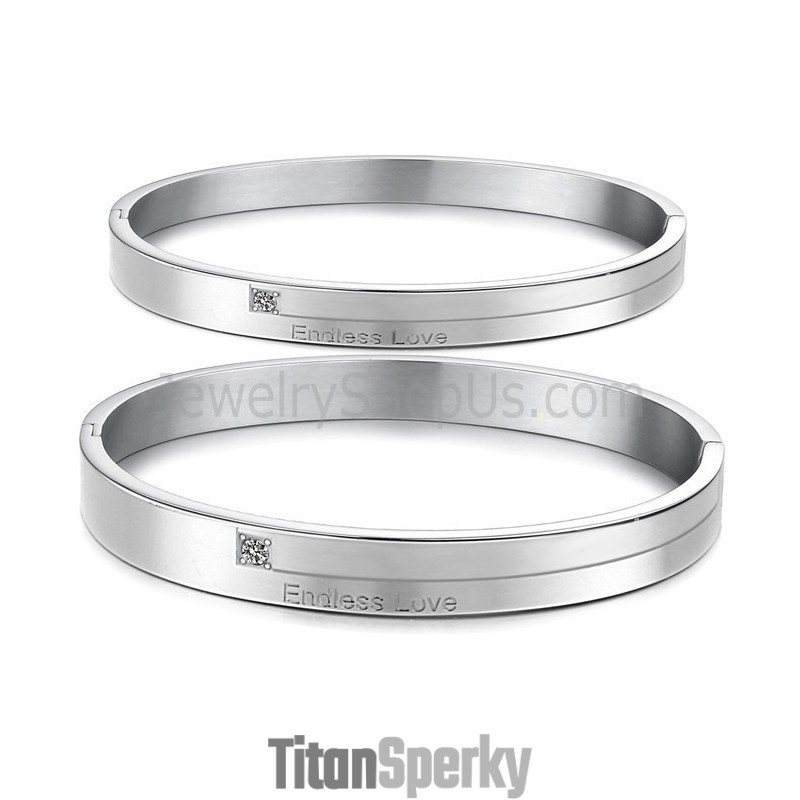 Tatanium Náramky Pre Páry "Nekonečná Láska" S Kamienkami C870