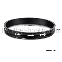 Tatánové Čierne Náramky Pre Pár S Bielym Krížom C747