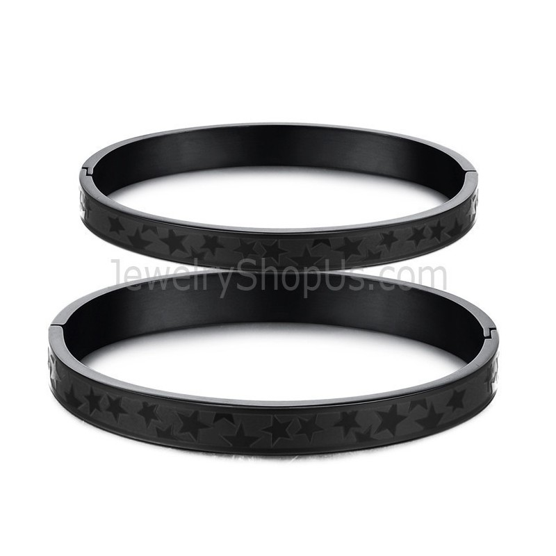 Tatánové Náramky S Čiernymi Hviezdičkami Pre Pár C863