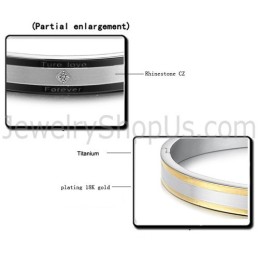 Tatánové Čierno-Zlaté Náramky Pre Páry S Kamienkami „True Love Forever“ C875