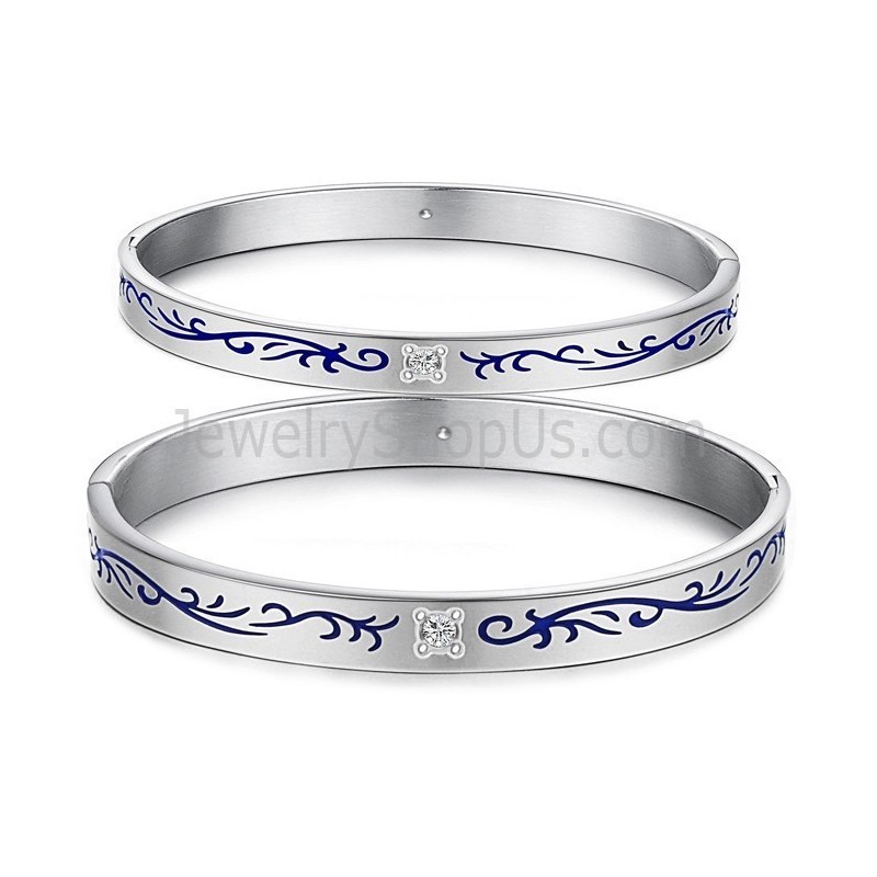 Tatánové Náramky Pre Páry S Modrými Kvetmi C858