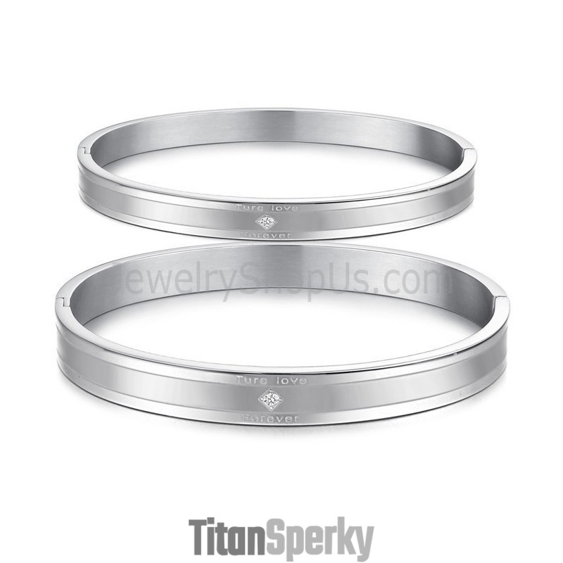 Tatanium Náramky Pre Páry "Ture Love Forever" S Kamienkami C861