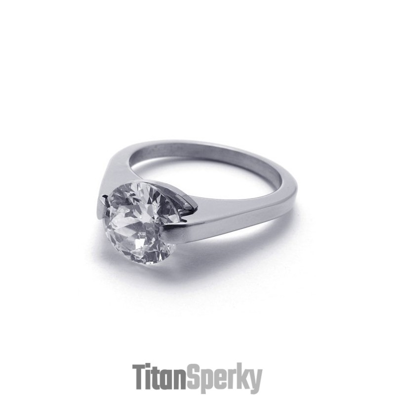 Titánový Prsteň S Diamantom