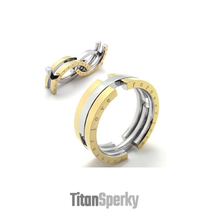 Zlatý Titánový Prsteň Puzzle