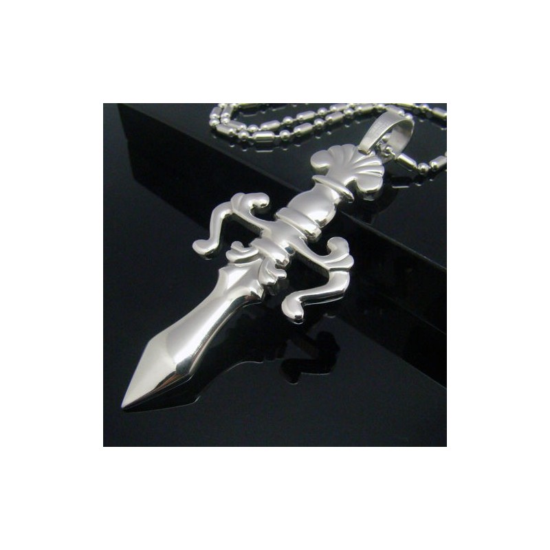 Náhrdelník S Príveskom Cool Man Shining Sword Cross Pure Titanium