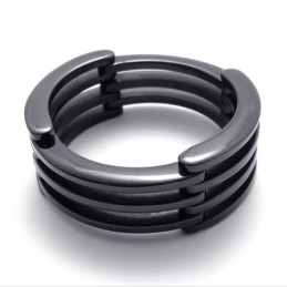 Čierny Titánový Prsteň S Puzzle