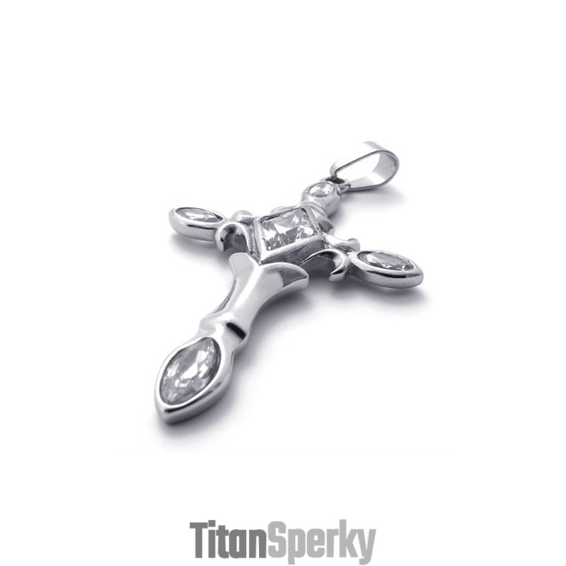 Titánový Prívesok S Diamantovým Krížom