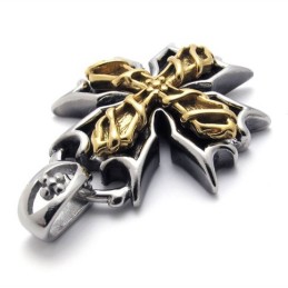 Titánový Prívesok S Krížom V Zlatej Farbe
