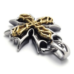 Titánový Prívesok S Krížom V Zlatej Farbe