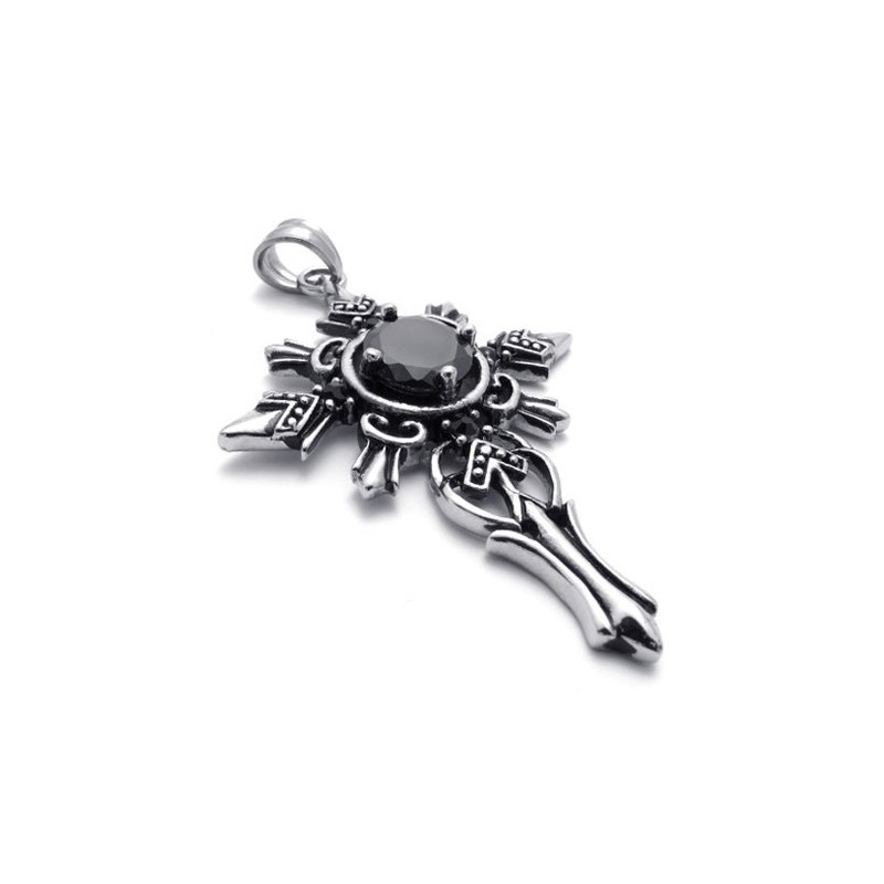 Prívesok S Krížom Z Titánu S Drahokamom