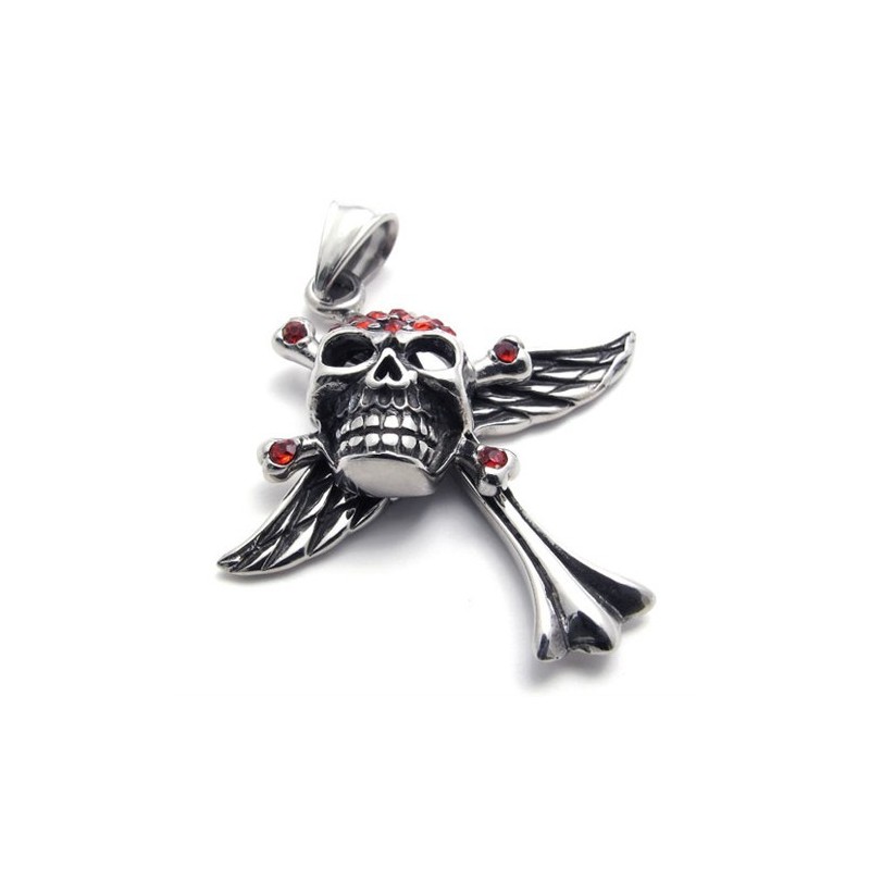 Titánový Prívesok S Červeným Diamantom A Krížom