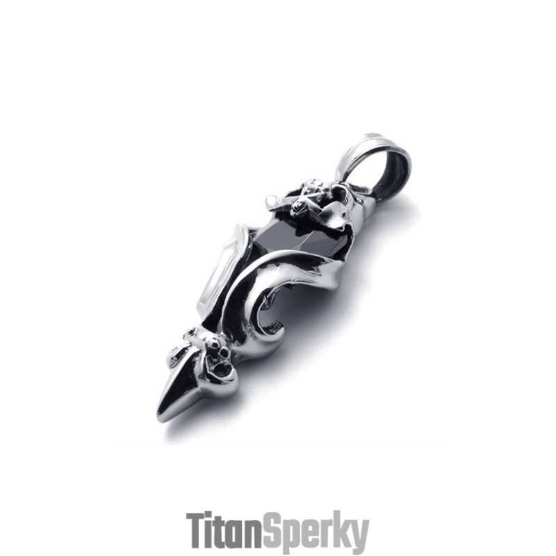 Titánový Prívesok S Čiernym Diamantom Titánový Prívesok S Čiernym Diamantom