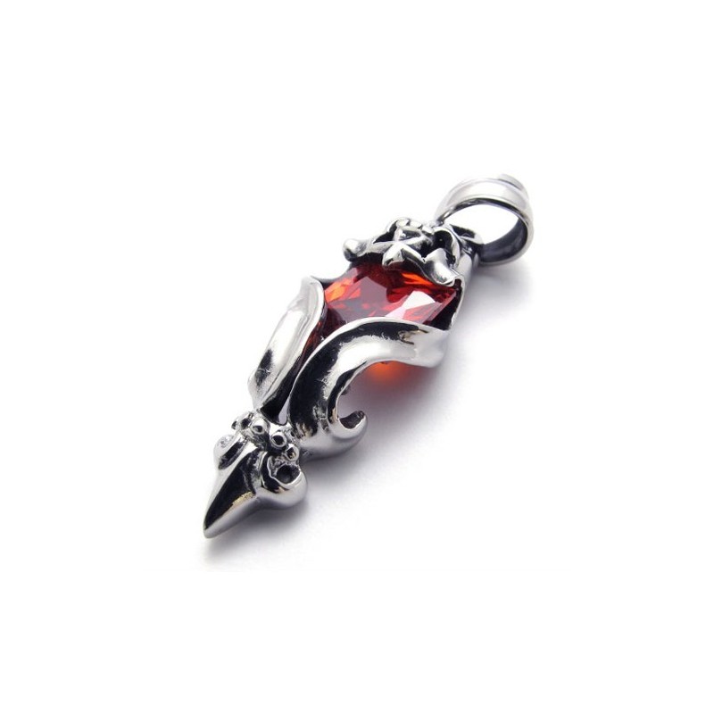 Titánový Prívesok S Červeným Diamantom Titánový Prívesok S Červeným Diamantom