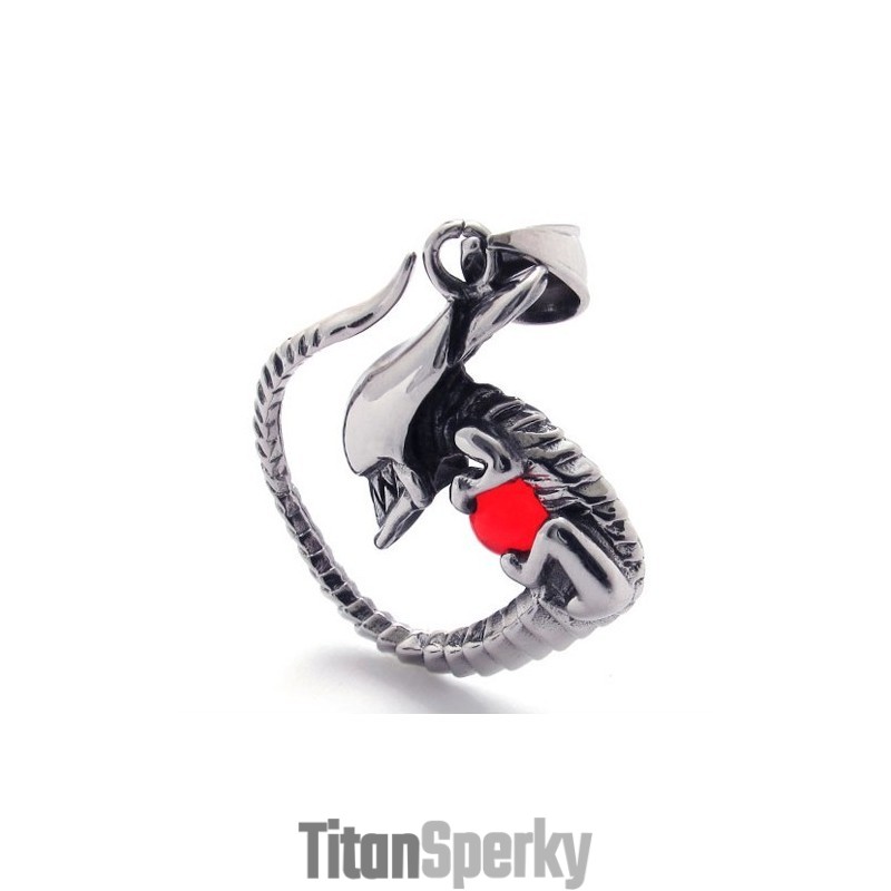 Titánový Prívesok S Červeným Diamantom Titánový Prívesok S Červeným Diamantom