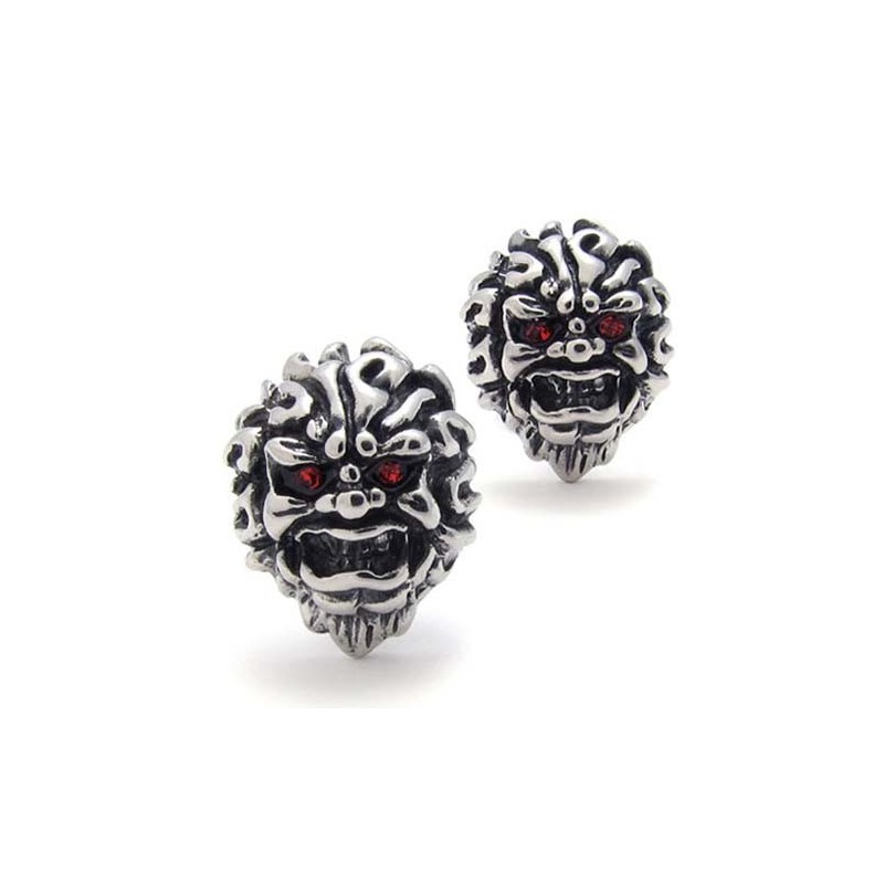 Titánové Náušnice S Červeným Diamantom A Levom