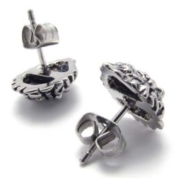 Titánové Náušnice S Červeným Diamantom A Levom