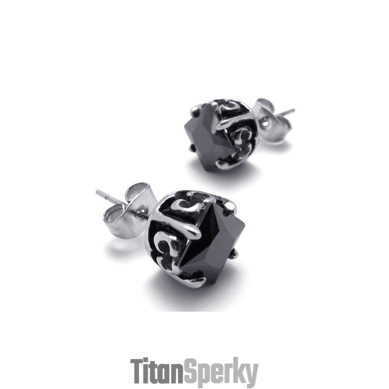 Titánové Náušnice S Diamantmi Titánové Náušnice S Diamantmi